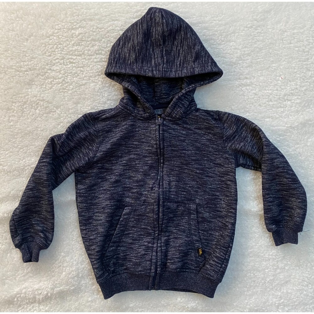 Lee Full Zip Heathered Blue Fleece Lined Hoodie Toddler Size 4
